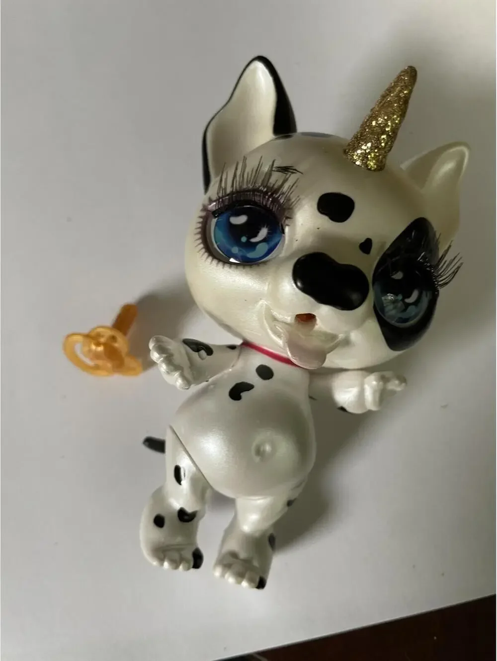 Poopsie Sparkly Critters Dots the Dalmatian Unicorn Dog Figure MGA w/ Pacifier